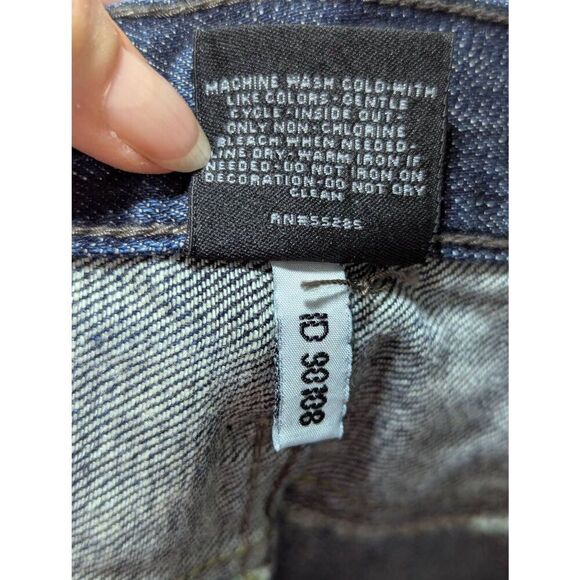 Express Men's Blue Distressed Rocco Slim-Fit Low-Rise Boot Cut Jeans Size 32 x 3 - Picture 8 of 8